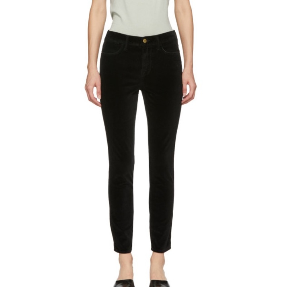 FRAME Le Velveteen High-rise Skinny Jeans